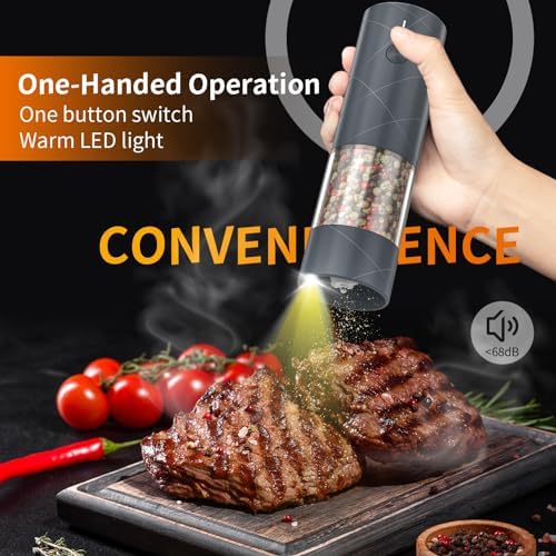 Adjustable Salt and Pepper Grinder Set with LED Light