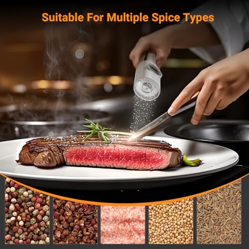Arcselong Electric Salt Pepper Grinder Set Stainless Steel Top Rechargeable Base