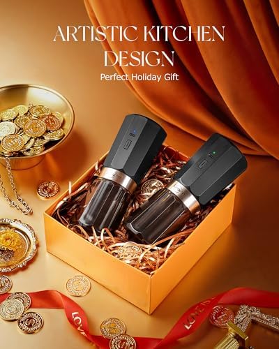 Compact Durable and Versatile Electric Salt and Pepper Grinder Set