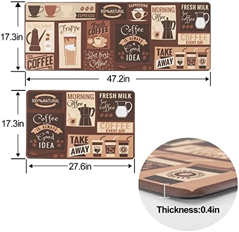 Asrug Anti Fatigue Kitchen Mat Dark Coffee Design