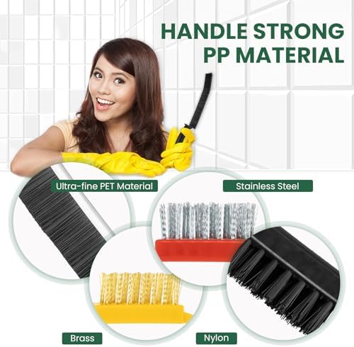6-Piece Set of Hard Bristle Crevice Cleaning Brushes for Home Use