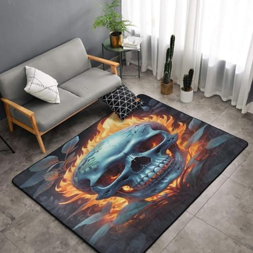 Cool Flaming Skull Comfort Mat