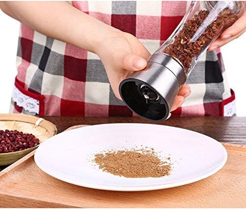 BlueSnail Stainless Steel Manual Salt Pepper Grinder Glass Cone Silver