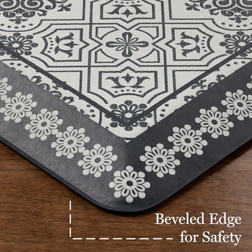 Martha Stewart Comfort Anti Fatigue Strie Medallion Tile Kitchen Mat