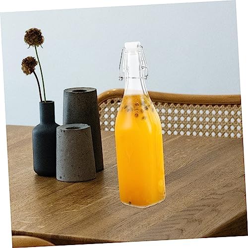 Cabilock Glass Juice Bottles 2 Pack - Reusable Oil Sauce Vinegar Storage