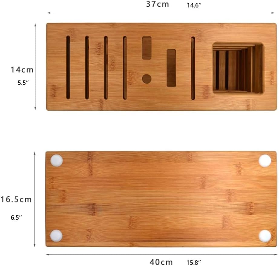 Zaego Durable Kitchen Knife Holder - Bamboo Knife Rack for Countertops