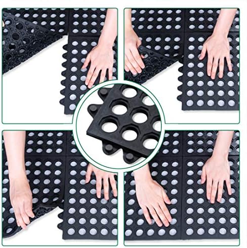 High-Quality 9-Pack Interlocking Rubber Mats for Kitchen Outdoor Use