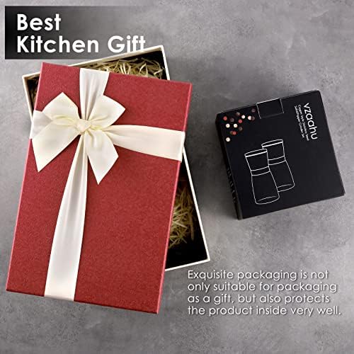 Vzaahu - Stainless Steel Salt and Pepper Generators with Magnetic Lid