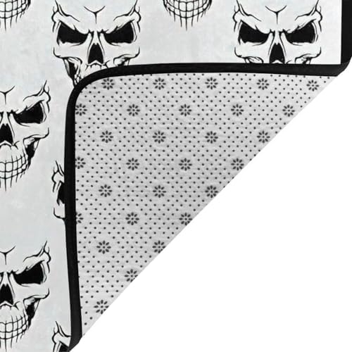 Halloween-Themed Skeleton Head Non-Slip Floor Mat