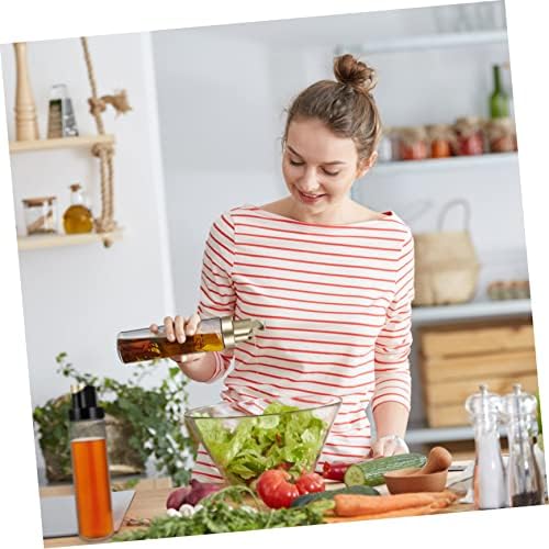 2-Piece Leak-Proof Glass Olive Oil Bottles Set for Kitchen