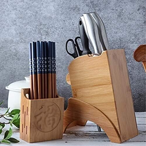 ZAEGO Bamboo Knife Block Holder for Counter 1