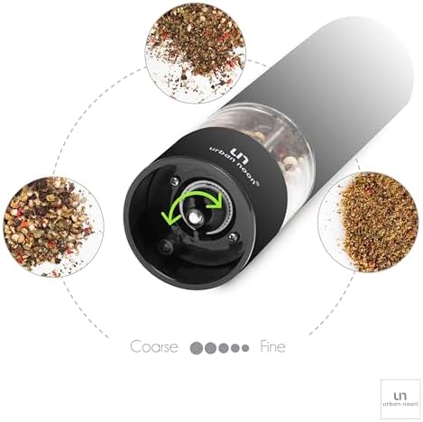 Elegant Electric Salt Pepper Grinder 2-Piece Set