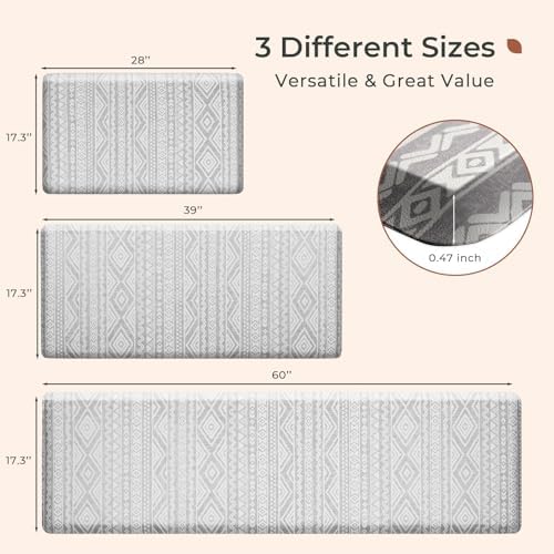 FRESHMINT Boho Kitchen Mat 173x39 Non-Slip Mat