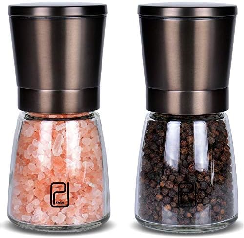 PJCKitchen Black Stainless Steel Salt and Pepper Grinder Set