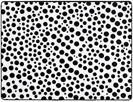 Black White Dots 63x48in Floor Mat