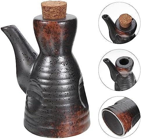 Stylish Japanese Ceramic Soy Sauce Vinegar Seasoning Bottle with Lid