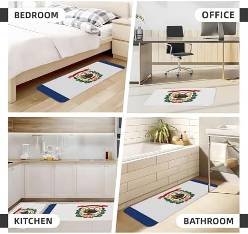 West Virginia Flag Kitchen Mats - Non-Slip Waterproof Rust Resistant