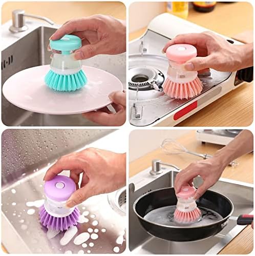 Invoda 3-Piece Soap Dispenser Palm Brushes