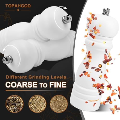Premium Salt Pepper Grinder Set with Wooden Case