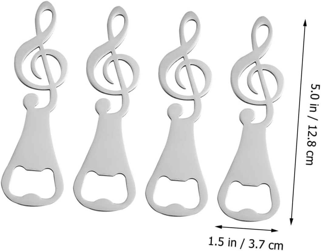 4-Pack Stainless Steel Bottle Opener Set for Wine Beer More