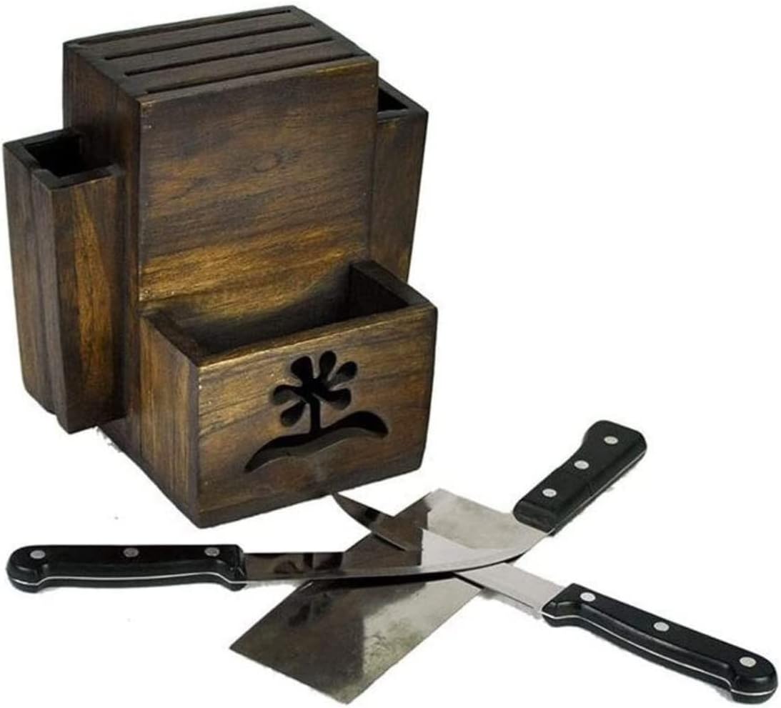 Durable Kitchen Knife Holder with Teak Design