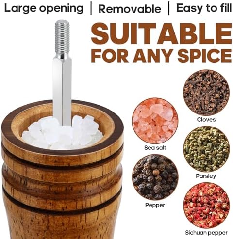 Elegant Twin 10-Inch Wooden Salt and Pepper Mill Set