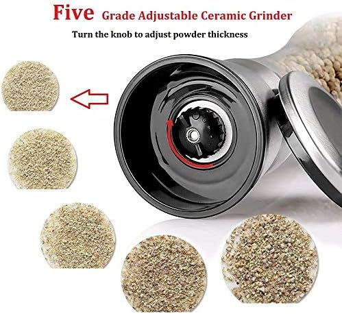 Chelory Salt Pepper Mill Set - Premium Adjustable