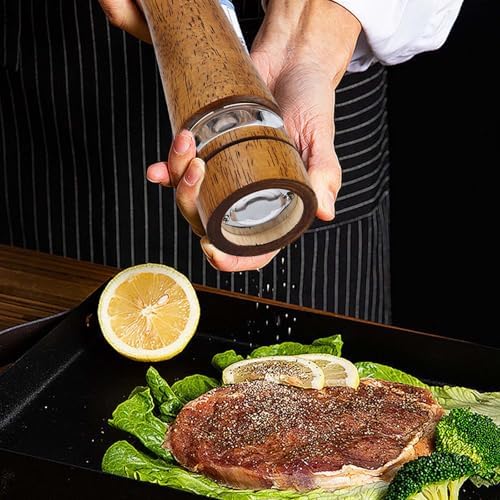 Elegant Twin 10-Inch Wooden Salt and Pepper Mill Set