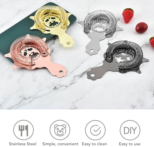 Gold-Hued Bar Strainer Stainless Steel Professional Cocktail Strainer
