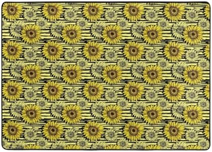 Breaux Bees Sunflowe Print Non-Slip Floor Mat