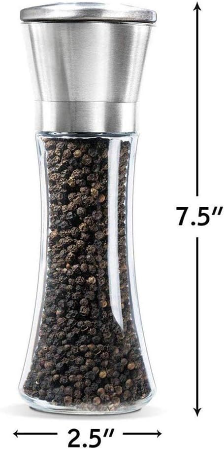 Chelory Salt Pepper Mill Set - Premium Adjustable