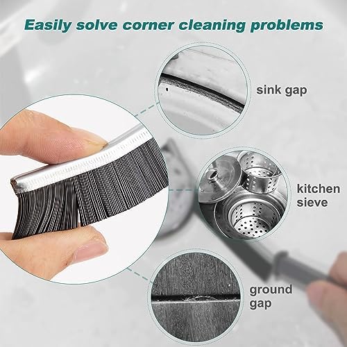 3-Piece Black Polypropylene Crevice Cleaning Brush Set