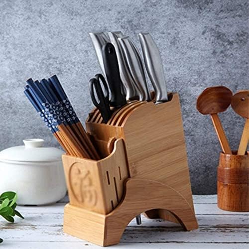 ZAEGO Bamboo Knife Block Holder for Counter 1