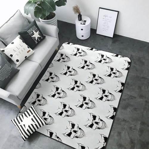 Halloween-Themed Skeleton Head Non-Slip Floor Mat