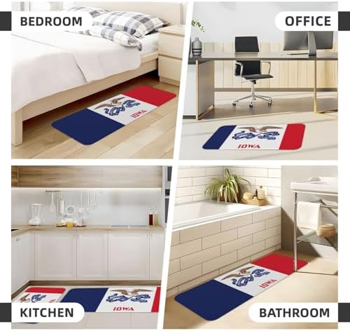 JxWCher Iowa State Flag Print Kitchen Mats 2 Set