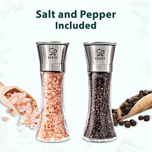 Sooos Salt Pepper Grinder Set Stainless Steel Refillable