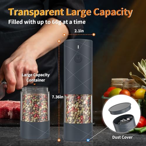 Adjustable Salt and Pepper Grinder Set with LED Light