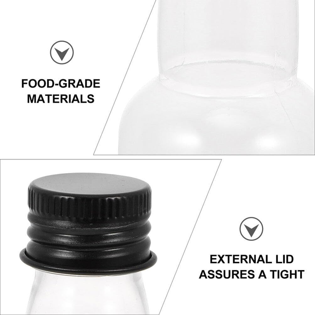 20pcs Transparent Mini Juice Bottles with Caps for Home and Kitchen Use