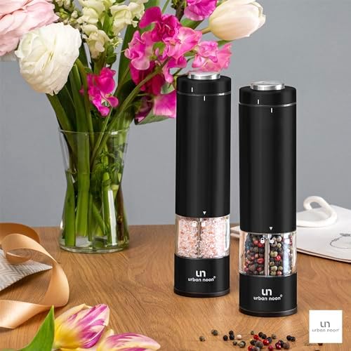 Elegant Electric Salt Pepper Grinder 2-Piece Set