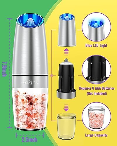 Rongyuxuan Gravity Electric Salt and Pepper Mill Set
