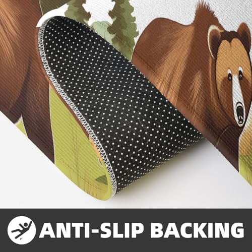 Sturdy Kitchen Mats with Byk Bear Walking Print