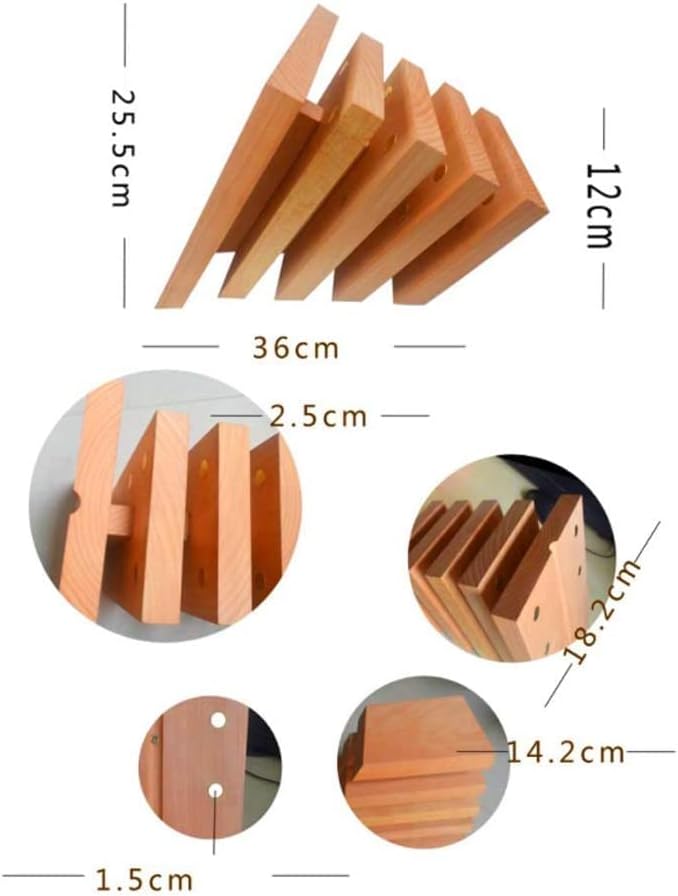 Sturdy Solid Wood Kitchen Knife Holder with Anti-Slip Base