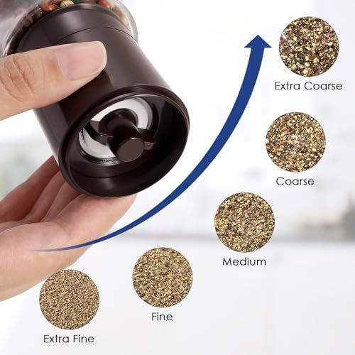 Vzaahu Salt and Pepper Grinder Set - Brown