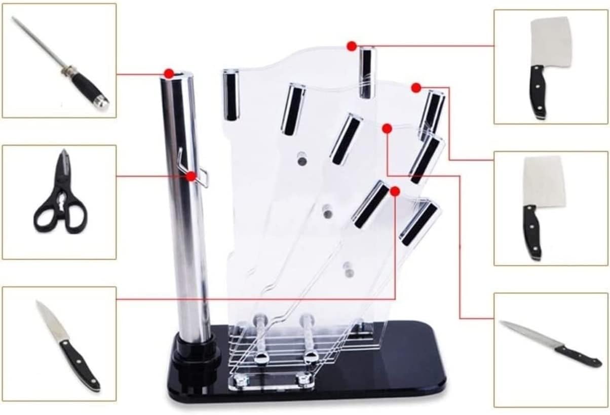 KA755 Creative Transparent Acrylic Knife Holder Kitchen Tool for Counters