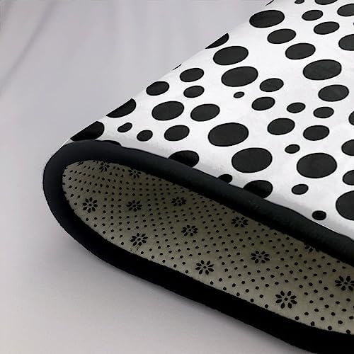 Black White Dots 63x48in Floor Mat