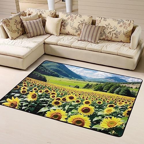 Sunflower Shedding Carpet for Kitchen Soft Smooth Surface