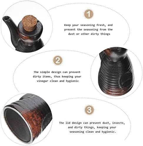 Stylish Japanese Ceramic Soy Sauce Vinegar Seasoning Bottle with Lid