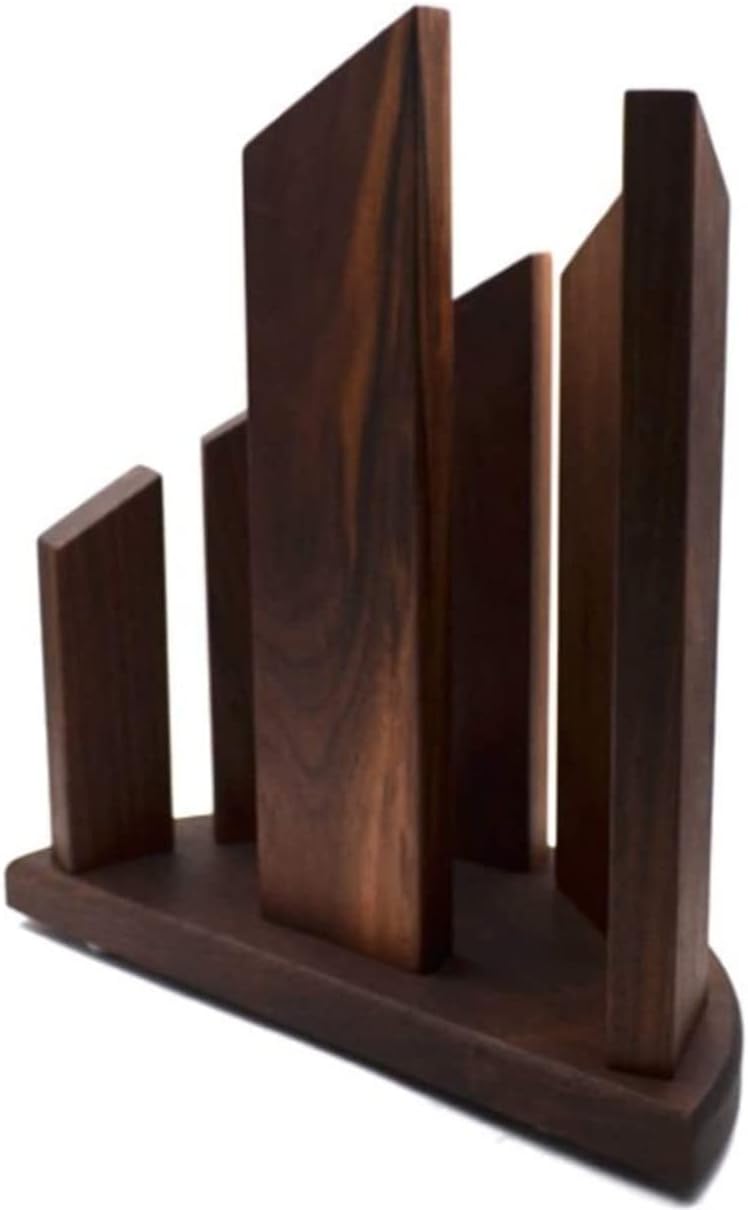 Durable Solid Wood Kitchen Knife Holder with Magnetic Storage for Organization