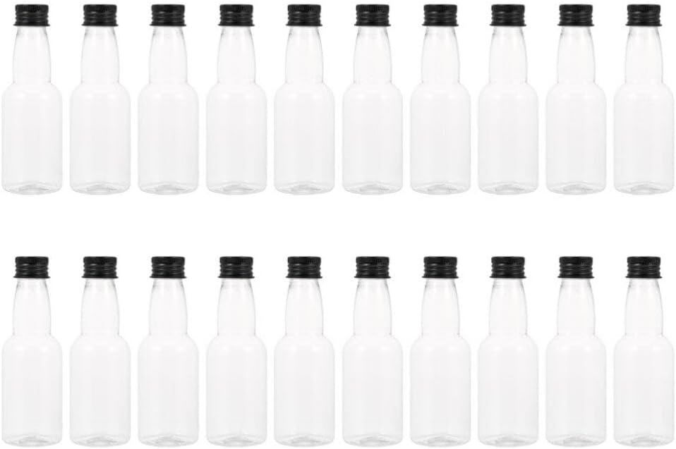20pcs Transparent Mini Juice Bottles with Caps for Home and Kitchen Use