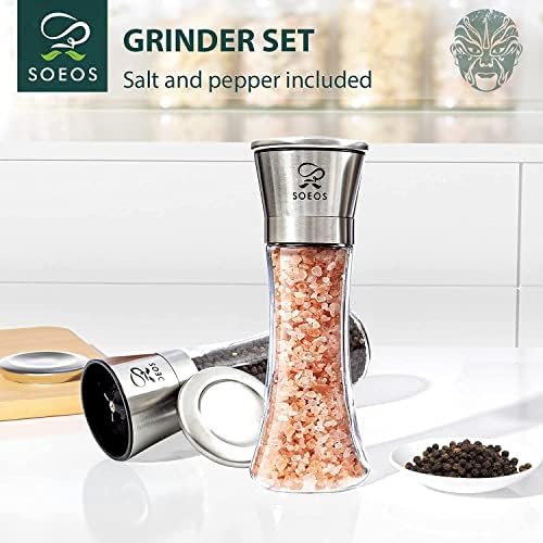 Sooos Salt Pepper Grinder Set Stainless Steel Refillable
